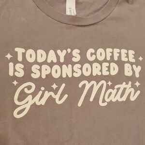 Bella Canvas Taupe Short Sleeve Tee with White 'Girl Math' Print